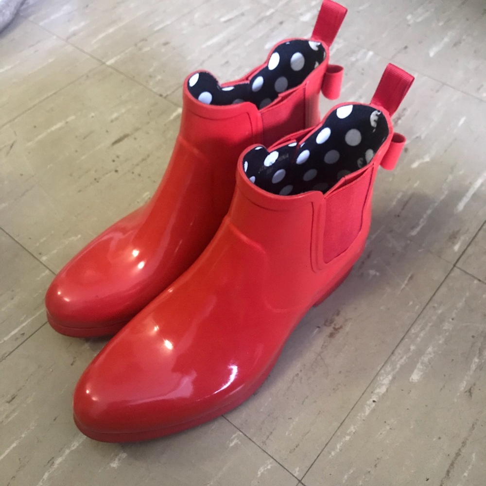 Kate spade low rise red rain boots